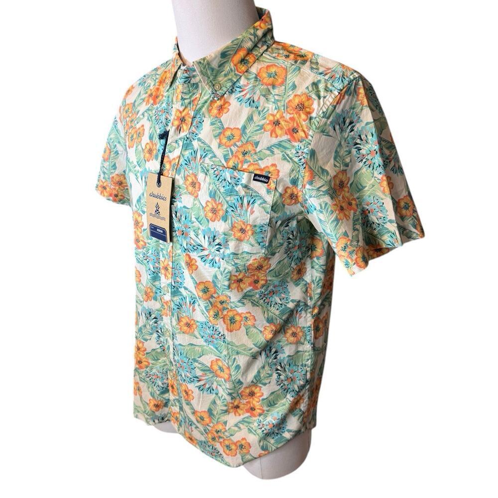 Chubbies NEW Men's The Flower Leader Friday Short Sleeve Shirt Medium Hawaiian - Picture 2 of 9